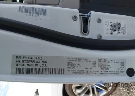 2022 Jeep Grand Wagoneer Series Ii 4X4 from USA, damaged, VIN 1C4SJVFP0NS117807